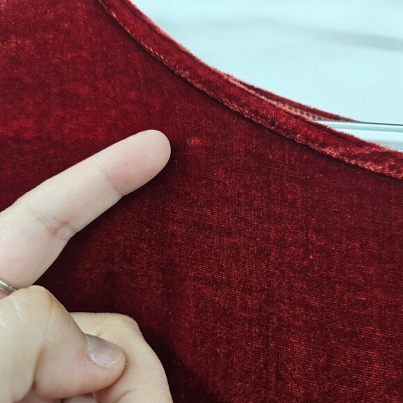 Cut Loose Velvet Tunic Top Red Women’s Size XS Artsy Lagenlook Relaxed Fit - Picture 8 of 13